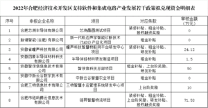 关于2022年岳阳经济技术开发区支持软件和集成电路产业发展若干政策拟兑现资金明细表的公示